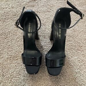 Madden Girl Glossy Black Heels